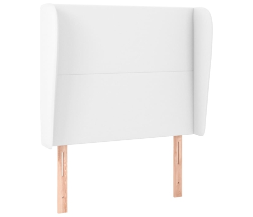 vidaXL galvgalis ar malām, 93x23x118/128 cm, balta mākslīgā āda