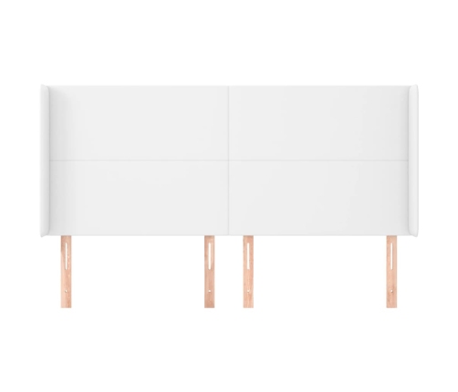 vidaXL galvgalis ar malām, 183x23x118/128 cm, balta mākslīgā āda