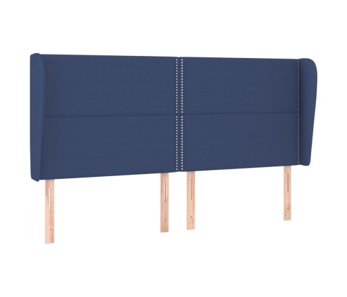 vidaXL galvgalis ar malām, 203x23x118/128 cm, zils audums