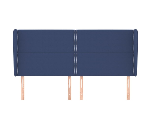 vidaXL galvgalis ar malām, 203x23x118/128 cm, zils audums