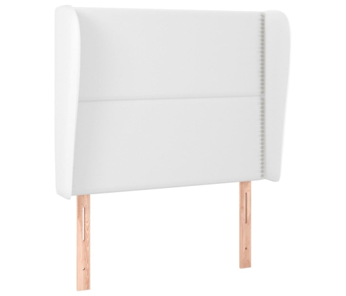 vidaXL galvgalis ar malām, 93x23x118/128 cm, balta mākslīgā āda