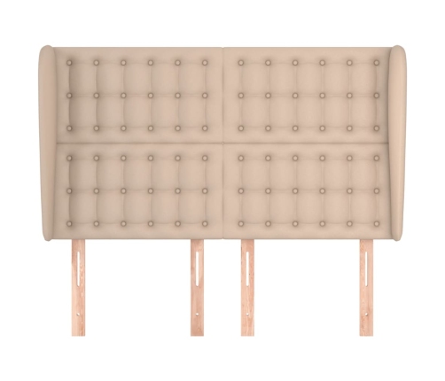 vidaXL galvgalis ar malām, 147x23x118/128 cm, kapučīno mākslīgā āda