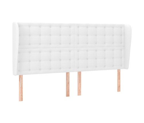 vidaXL galvgalis ar malām, 203x23x118/128 cm, balta mākslīgā āda