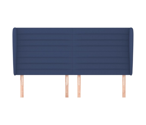 vidaXL galvgalis ar malām, 203x23x118/128 cm, zils audums