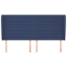 vidaXL galvgalis ar malām, 203x23x118/128 cm, zils audums