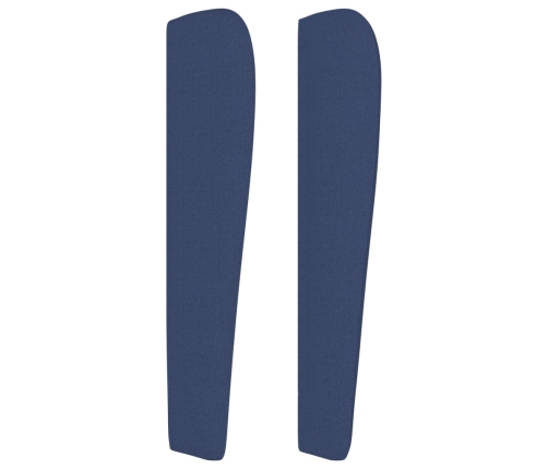 vidaXL galvgalis ar malām, 203x23x118/128 cm, zils audums