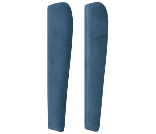 vidaXL galvgalis ar malām, 203x23x118/128 cm, tumši zils samts