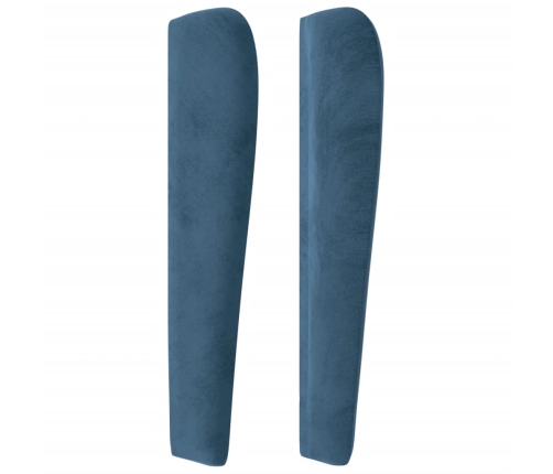 vidaXL galvgalis ar malām, 203x23x118/128 cm, tumši zils samts