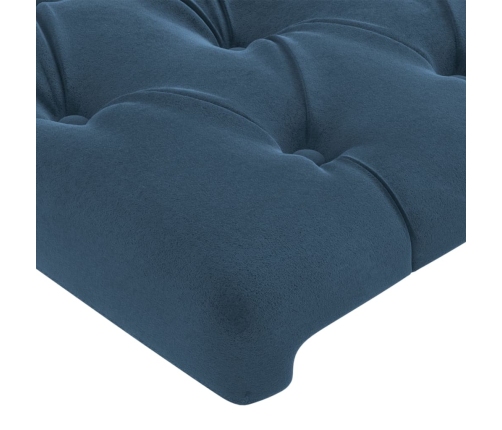 vidaXL galvgalis ar malām, 203x23x118/128 cm, tumši zils samts