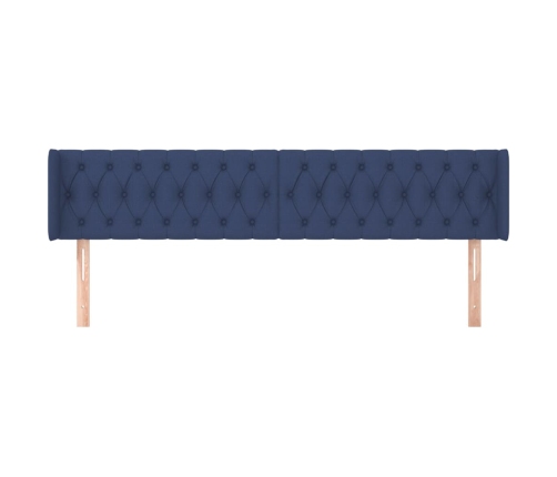 vidaXL galvgalis ar malām, 203x16x78/88 cm, zils audums