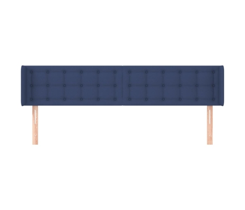 vidaXL galvgalis ar malām, 203x16x78/88 cm, zils audums