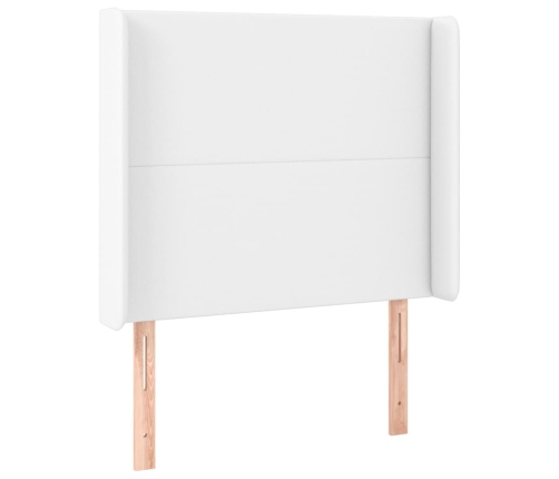 vidaXL galvgalis ar malām, 93x16x118/128 cm, balta mākslīgā āda