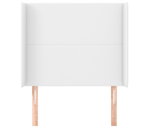 vidaXL galvgalis ar malām, 93x16x118/128 cm, balta mākslīgā āda