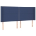 vidaXL galvgalis ar malām, 203x16x118/128 cm, zils audums