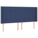 vidaXL galvgalis ar malām, 203x16x118/128 cm, zils audums