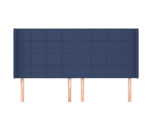 vidaXL galvgalis ar malām, 203x16x118/128 cm, zils audums