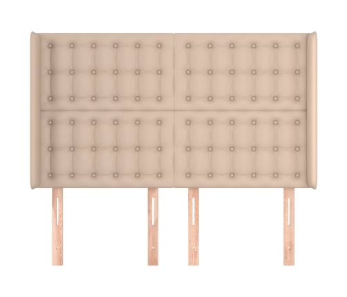 vidaXL galvgalis ar malām, 147x16x118/128 cm, kapučīno, mākslīgā āda