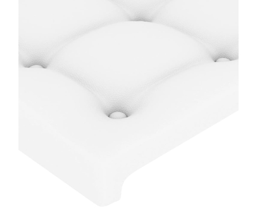 vidaXL galvgalis ar malām, 203x16x118/128 cm, balta mākslīgā āda