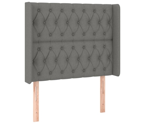 vidaXL galvgalis ar malām,93x16x118/128 cm, tumši pelēks audums