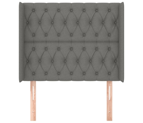 vidaXL galvgalis ar malām,93x16x118/128 cm, tumši pelēks audums