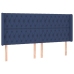 vidaXL galvgalis ar malām, 203x16x118/128 cm, zils audums