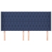 vidaXL galvgalis ar malām, 203x16x118/128 cm, zils audums