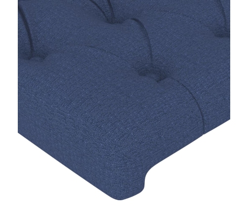 vidaXL galvgalis ar malām, 203x16x118/128 cm, zils audums