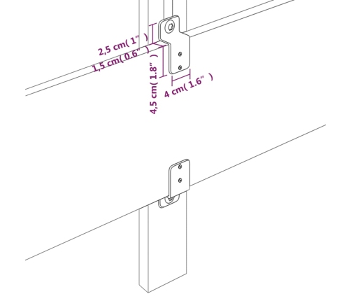 vidaXL galvgalis ar malām, 203x16x118/128 cm, zils audums