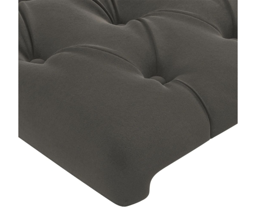 vidaXL galvgalis ar malām, tumši pelēks samts, 83x16x118/128 cm