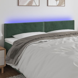 Gultas Galvgalis Ar Led, 180X5X78/88 Cm, Tumši Zaļš Samts Vidaxl