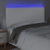 vidaXL gultas galvgalis ar LED, 180x5x118/128 cm, balta mākslīgā āda