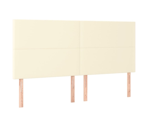 Gultas Galvgalis Ar Led, 200X5X118/128 Cm, Krēmkrāsas Vidaxl