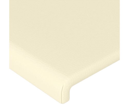 Gultas Galvgalis Ar Led, 200X5X118/128 Cm, Krēmkrāsas Vidaxl