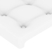 vidaXL gultas galvgalis ar LED, 90x5x118/128 cm, balta mākslīgā āda