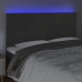 vidaXL gultas galvgalis ar LED, 160x5x118/128 cm, tumši pelēks samts