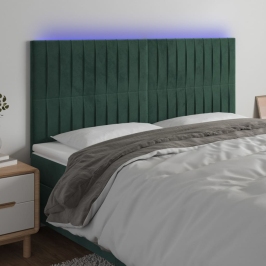 Gultas Galvgalis Ar Led, 180X5X118/128 Cm, Tumši Zaļš Samts Vidaxl Gultas Galvgalis Ar Led, 180X5X118/128 Cm, Tumši Zaļš Samts Vidaxl