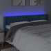 vidaXL gultas galvgalis ar LED, 203x16x78/88 cm, tumši zils samts