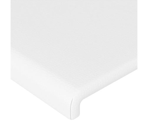 vidaXL gultas galvgalis ar LED, 83x16x118/128 cm, balta mākslīgā āda
