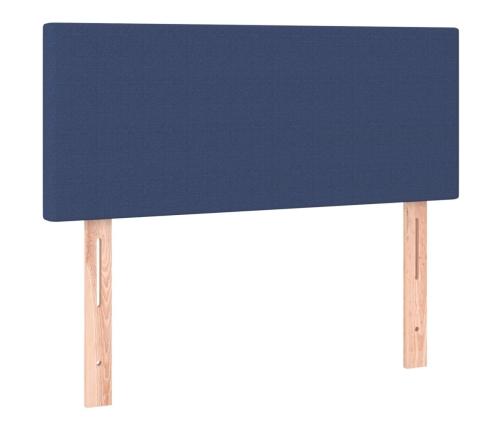vidaXL atsperu gultas rāmis ar matraci, zils, 80x200 cm, audums