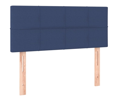 vidaXL atsperu gultas rāmis ar matraci, zils, 80x200 cm, audums