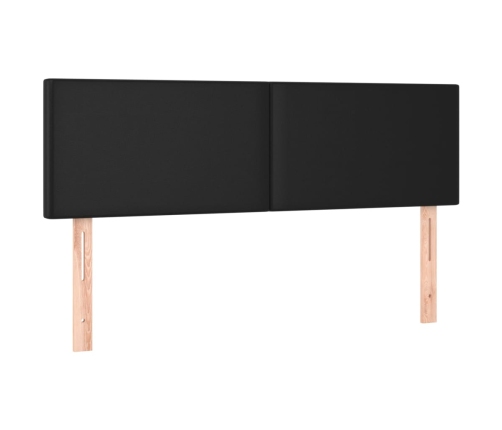 vidaXL atsperu gulta ar matraci, melna, 140x200 cm, mākslīgā āda