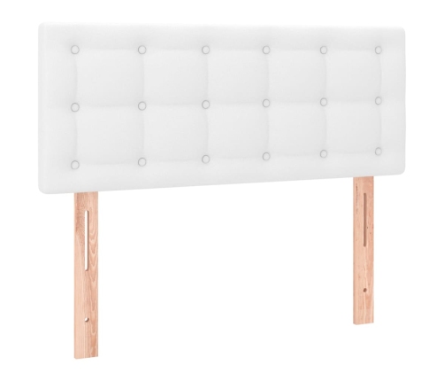 vidaXL atsperu gulta ar matraci, balta, 80x200 cm, mākslīgā āda