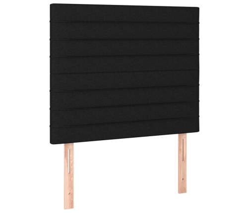 vidaXL atsperu gultas rāmis ar matraci, melna, 80x200 cm, audums