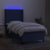 vidaXL atsperu gulta ar matraci, LED, zils audums, 80x200 cm