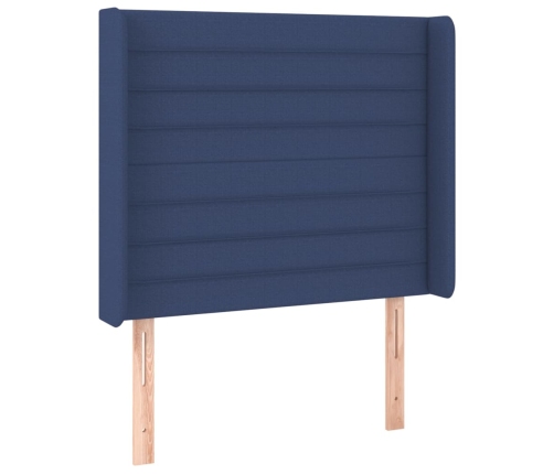 vidaXL atsperu gulta ar matraci, LED, zils audums, 80x200 cm