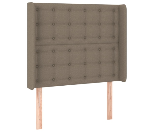 vidaXL atsperu gulta ar matraci, LED, pelēkbrūns audums, 80x200 cm