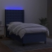 vidaXL atsperu gulta ar matraci, LED, zils audums, 80x200 cm