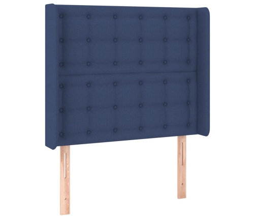vidaXL atsperu gulta ar matraci, LED, zils audums, 80x200 cm