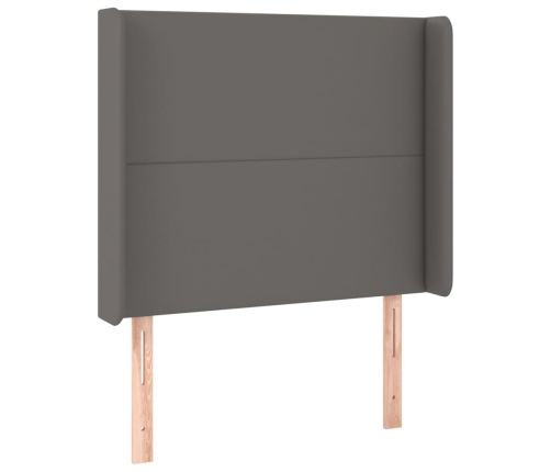 vidaXL atsperu gulta ar matraci, LED, pelēka, 100x200 cm, mākslīgā āda