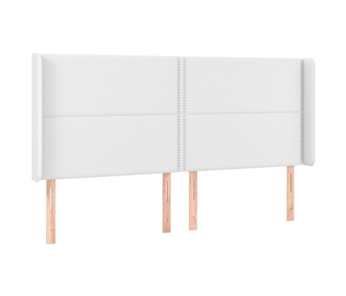 vidaXL atsperu gulta ar matraci, LED, balta, 180x200 cm, mākslīgā āda